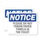 Signmission Please Do Not Throw Paper Towels In The Toilet, 10 in W x Rectangle, Plastic OS-2PACK-NS-P-710-L-17423 - alternate 1